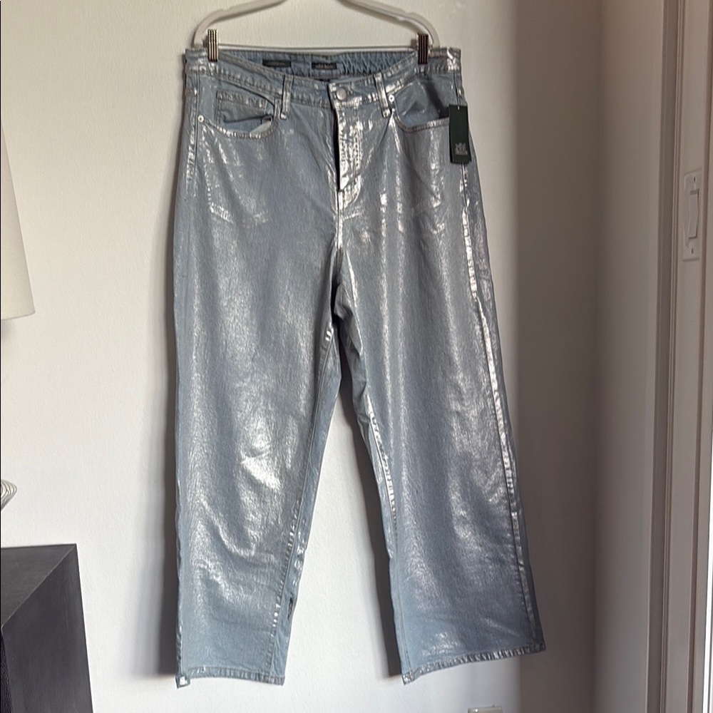 wild fable Metallic Silver Straight Leg Jeans